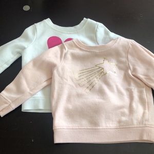 2- crew neck sweater shirts baby girl
